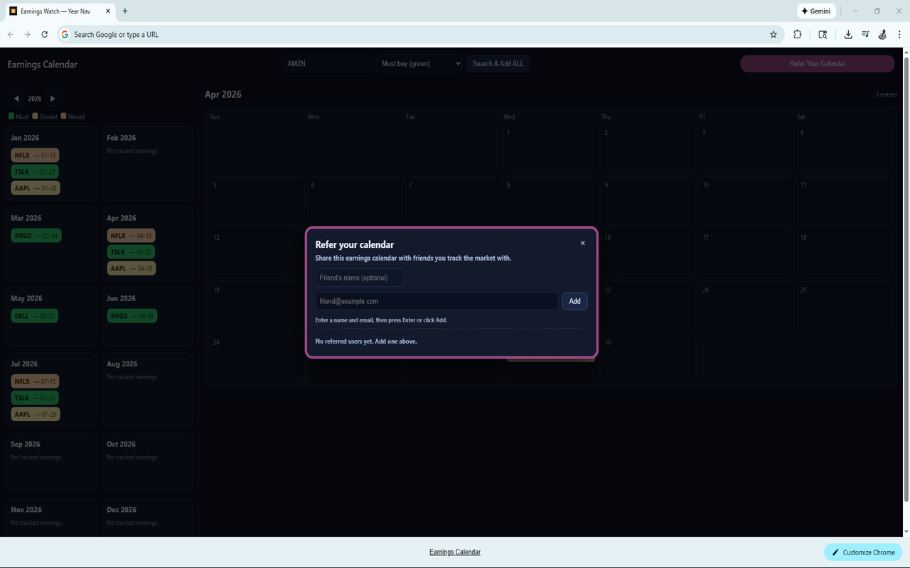 Share calendar screenshot